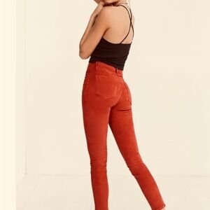 BDG Twig Corduroy High-Waisted Pants Rust Coral